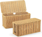 2Pack Large Cable Management Box, Handwoven Imitation Rattan Cord Organizer by ZhiYo