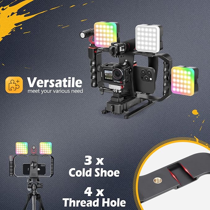 Zeadio Smartphone Camera Stabilizer Kit, Portable Handle Grip Handheld Video Rig - Image 7