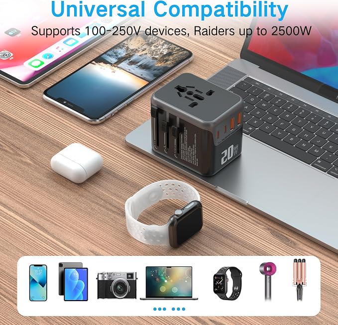 Universal Travel Adapter, adaptador de enchufe de pared internacional de CA de - Image 3