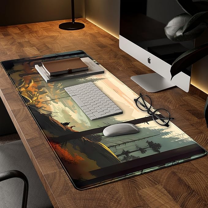 Desk Mat Gaming Desk Pad Valleys, Forest Mouse Pad XXL Extended Large Mouse and - Image 2