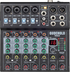 6-Channel Professional DJ Audio Mixer, DJ Controller Sound Mixer DSP 16 Preset by GUDEHOLO