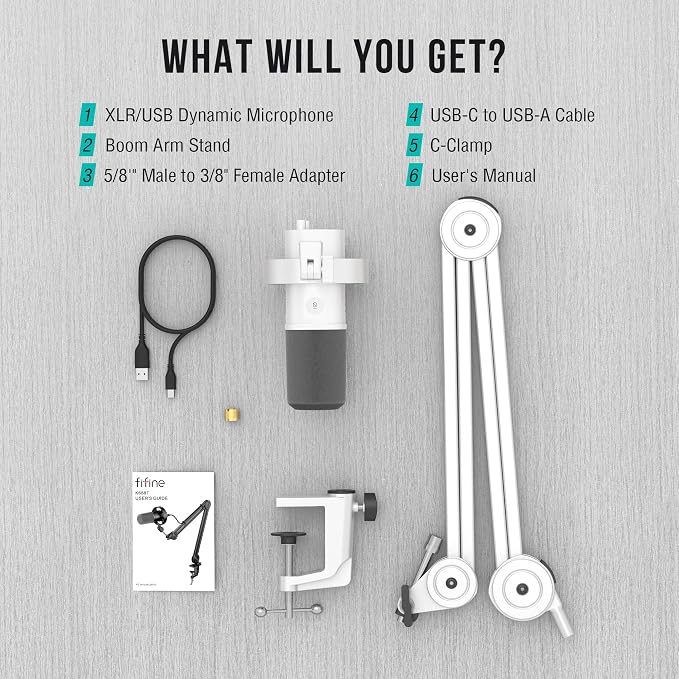 FIFINE Podcast XLR/USB Microphone Kit, Studio Dynamic Vocal Mic - Image 8