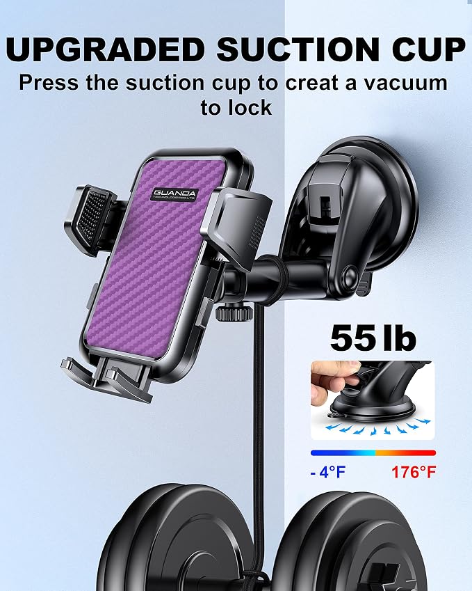 Universal Car Phone Holder for Dashboard Windshield, Hands Free Phone Mount for - Image 4