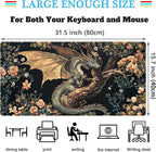 Desk Mat Cute Enchanted Forest Dragon Kawaii Mouse Pad XXL Large Extended - Image 3