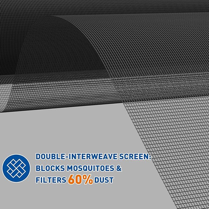 MAGZO Window Screen Replacement Mesh Roll, 37.4in × 16.4ft Upgraded Dual - Image 2
