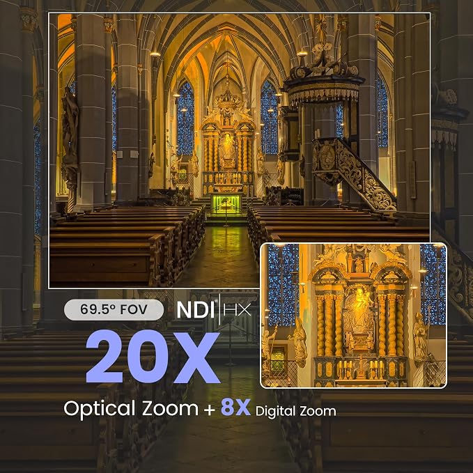 AI Auto Tracking NDI PTZ Camera 3G-SDI/USB3.0/HDMI/LAN IP PoE Live Streaming - Image 3