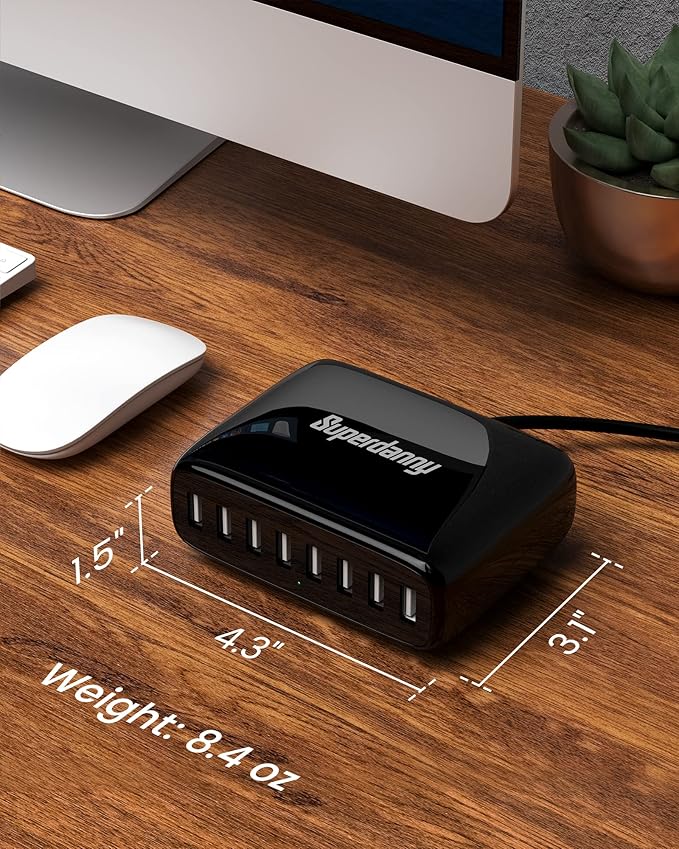 USB Charger Station, SUPERDANNY 8-Port Desktop Charging Station - Image 5