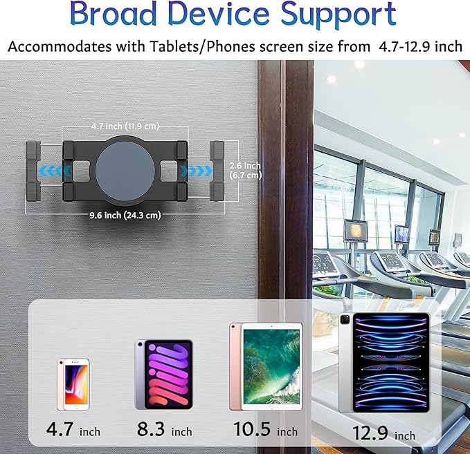 iPad Wall Mount, Universal 360° Rotating Tablet Wall Mount Holder, Phone Holder - Image 3