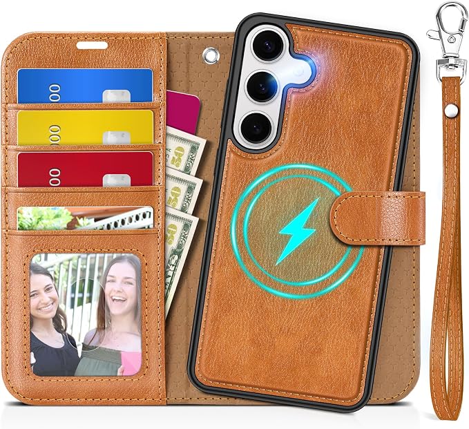 TUCCH Wallet Case for Galaxy S25, Removable 2 in 1 RFID Blocking Wrist Strap by TUCCH