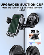 Suction Cup Car Phone Mount for Windshield/Dashboard, Hand Free Mobile Phone - Image 4