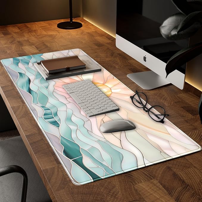 Desk Mat Gaming Desk Pad Large Mouse and Keyboard Pad, Abstract Serene Ocean - Image 2