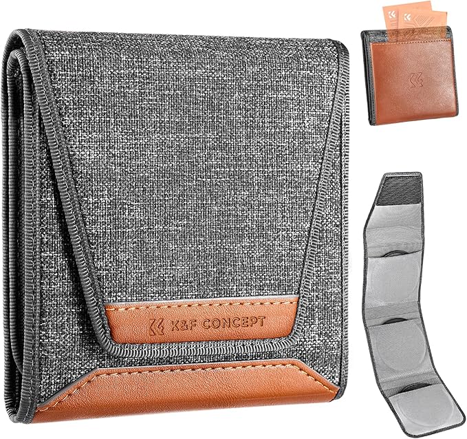 K&F Concept Optics Lens Filter Case, Holds 3 Filters Up to 62mm, Water & Dust by KFCONCEPT