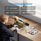 TenTrend 160W Fast Charging Tower Power Strip, Surge Protector - Image 2
