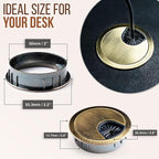 MAHDPRO Metal Desk Grommet 2 Inch Pack of 2-Bronze Zinc Alloy Metallic Desk - Image 2
