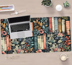 Floral Books Desk Mat Reading Desk Pad Mouse Mat XXL, Colorful Mouse Keyboard - Image 5