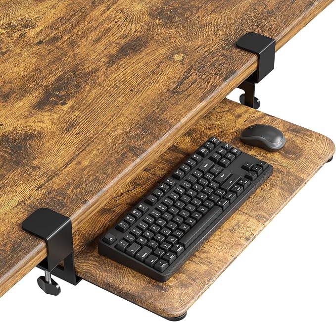 BONTEC KMT01-PJ Under Desk Keyboard Tray, Pull-Out Keyboard & Mouse Platform by BONTEC