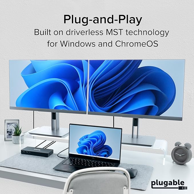 Plugable USB-C Docking Station Dual 4K 60Hz HDMI, 65W Charging, Gigabit Ethernet - Image 7