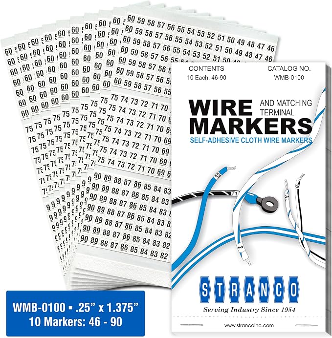 Premium Wire Marker Book for Cable Management, Vinyl-Coated, High-Tack Adhesive by Unknown