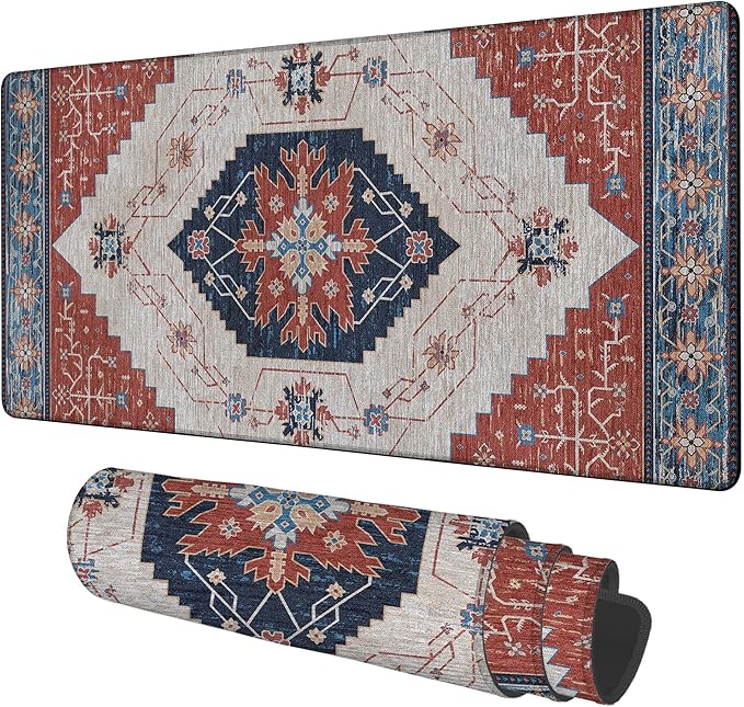 Vintage Style Rug Gaming Mouse Pad 3mm Thick Stitched Edge Waterproof Non-Slip by Unknown