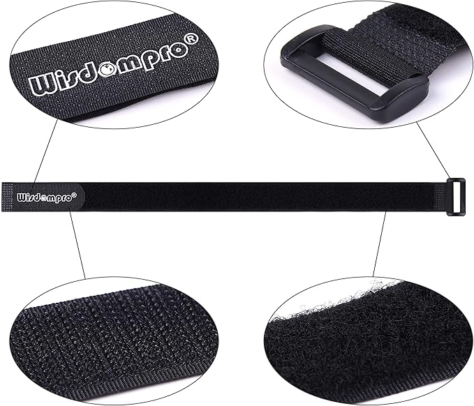 20 Pack Hook and Loop Reusable Fastening Cable Tie Down Straps by Wisdompro - Image 5