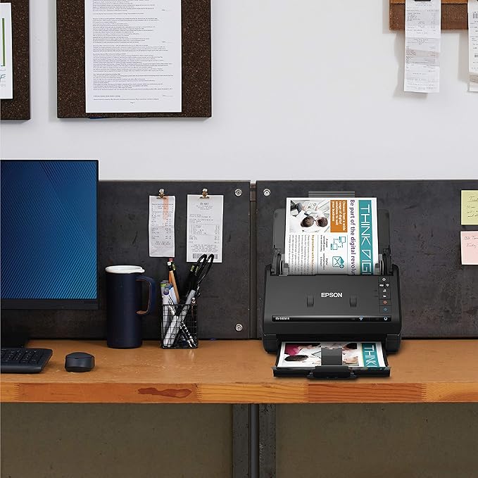 Epson Workforce ES-500W II Wireless Color Duplex Desktop Document Scanner - Image 7