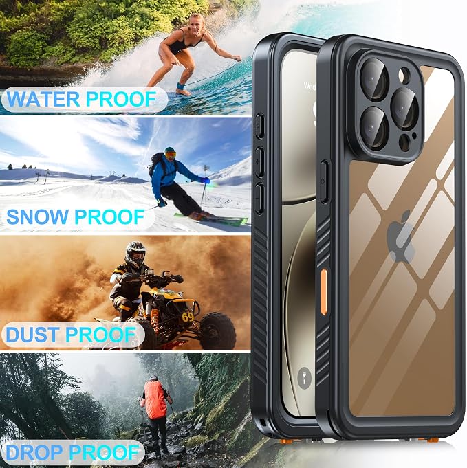 for iPhone 16 Pro Case Waterproof, Built-in Privacy Screen & HD Screen Double - Image 8