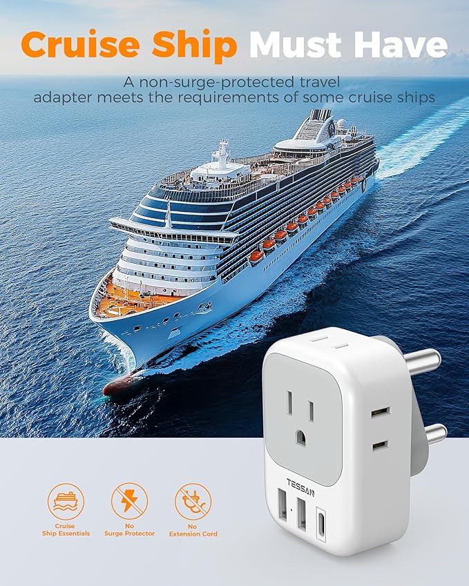 Type M Adapter for South Africa Plug 2 Pack, TESSAN South Africa Power Adapter - Image 6