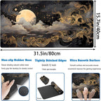 Golden Moon Desk Pad Black Desk Mat XXL Mouse Gaming Pads, Starry Sky Keyboard - Image 4