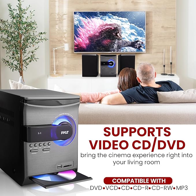 Pyle Home Stereo Shelf System - 30W Wireless BT Streaming - Image 4