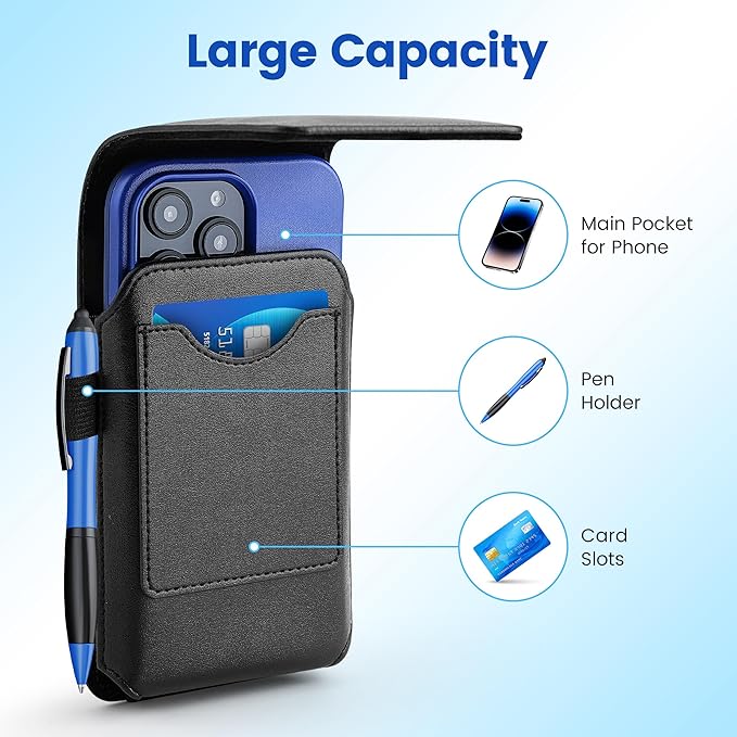 Mopaclle Phone Holster with Rotating Belt Clip, Rugged Cell Phone Belt Holder - Image 2