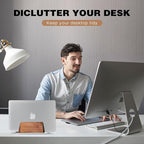 muso wood Vertical Laptop Stand, Walnut Laptop Holder Desktop Stand - Image 2