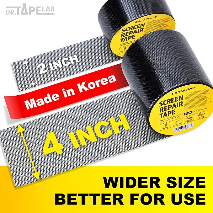 Grey Window Screen Repair Tape, 4 in X 15 FT, Screen Repair Kit - Image 2