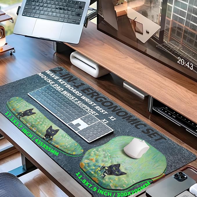 2-in-1 Ergonomic Set, Wave Keyboard Wrist Rest and Massage Slope Mouse Pad - Image 5