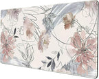Desk Mat, Abstraction Hand Painted Flowers Extended Gaming Mouse Pad, Cute by LuckyCow