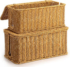 2Pack Large Cable Management Box, Handwoven Imitation Rattan Cord Organizer by ZhiYo