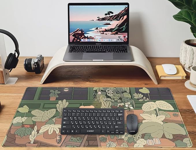 Cute Desk Mat Kawaii Bear Mousepad Cute Anime Plant Desk Protector, Kawai - Image 4