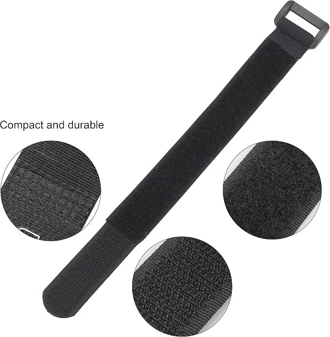 12 Pack 1 x 18 Inches Hook and Loop Reusable Fastening Cable Tie Down Straps by - Image 4