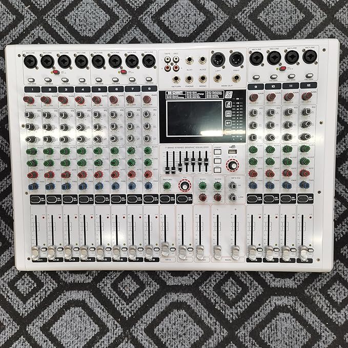 GF12 PRO Multi-Function 12-Channel Audio Mixer Large LCD Color Screen Stage - Image 2