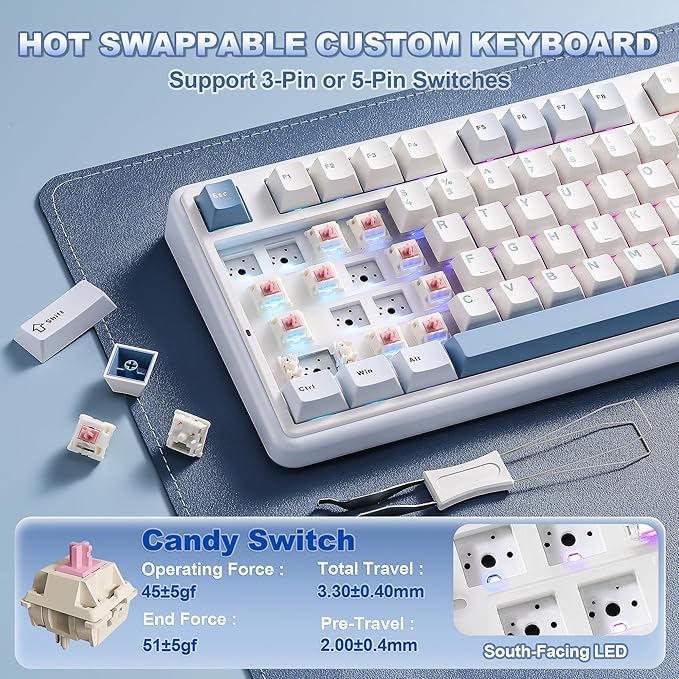 YUNZII B98 PRO QMK/VIA Wireless Mechanical Gaming Keyboard, 96% Layout - Image 6