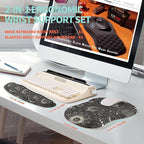 2-in-1 Ergonomic Set, Wave Rise Keyboard Wrist Rest and Massage Bulge Slope - Image 5