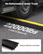 VEVOR Cable Protector Ramp, 2 Channel Heavy Duty 39.37'' Rubber Cord Hose Wire - Image 3