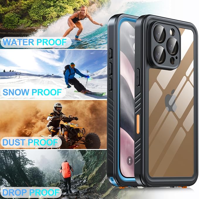 for iPhone 16 Pro Case Waterproof, Built-in Privacy Screen & HD Screen Double - Image 8