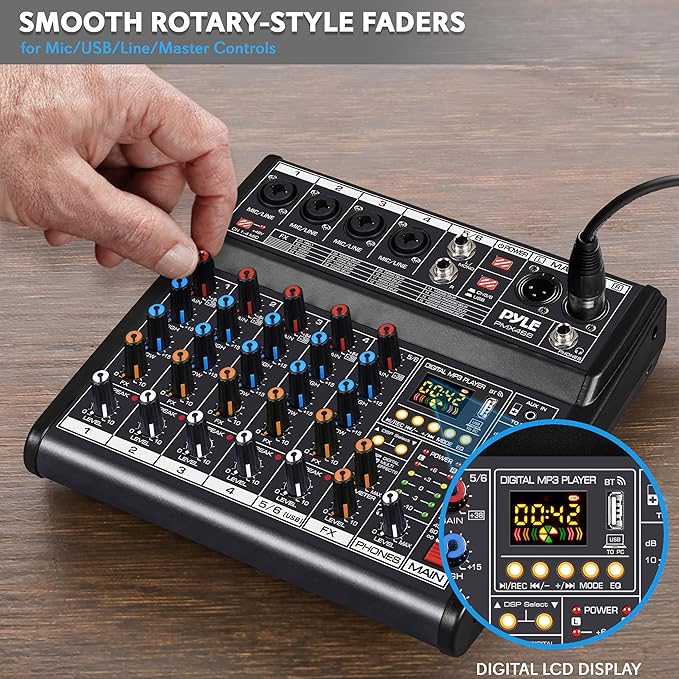 Pyle Professional Bluetooth DJ Audio Mixer - Image 4
