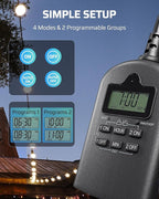 DEWENWILS Outdoor Timer Outlet Waterproof, Outdoor Digital Timer - Image 2