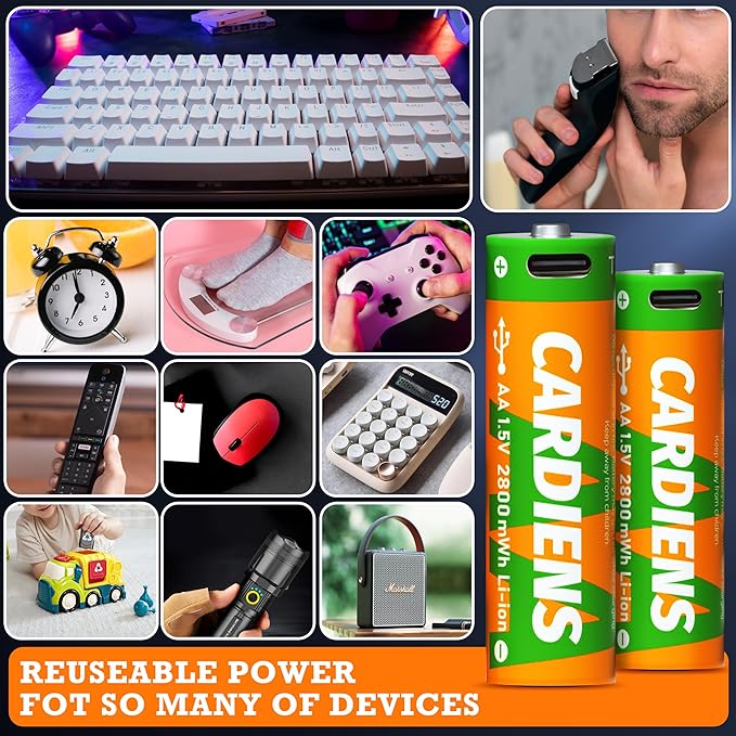 AA and AAA Batteries Combo Pack USB Rechargeable Battery Double A and Triple A - Image 7