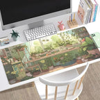 Cute Desk Mat Green Plants Gaming Mouse Pad XXL Large Extended Sage Laptop - Image 2