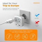 European Travel Plug Adapter, TESSAN Type C Adaptor - Image 5