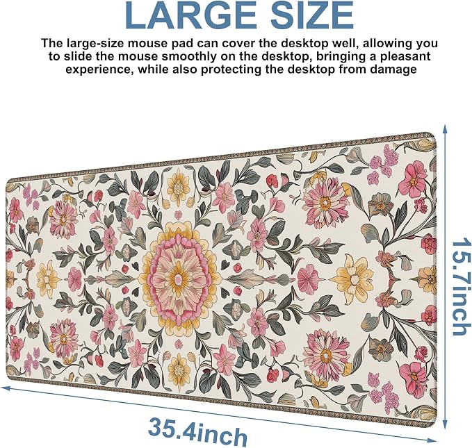Elegant Carpet Gaming Mouse Pad 3mm Thick Stitched Edge Waterproof Non-Slip - Image 3