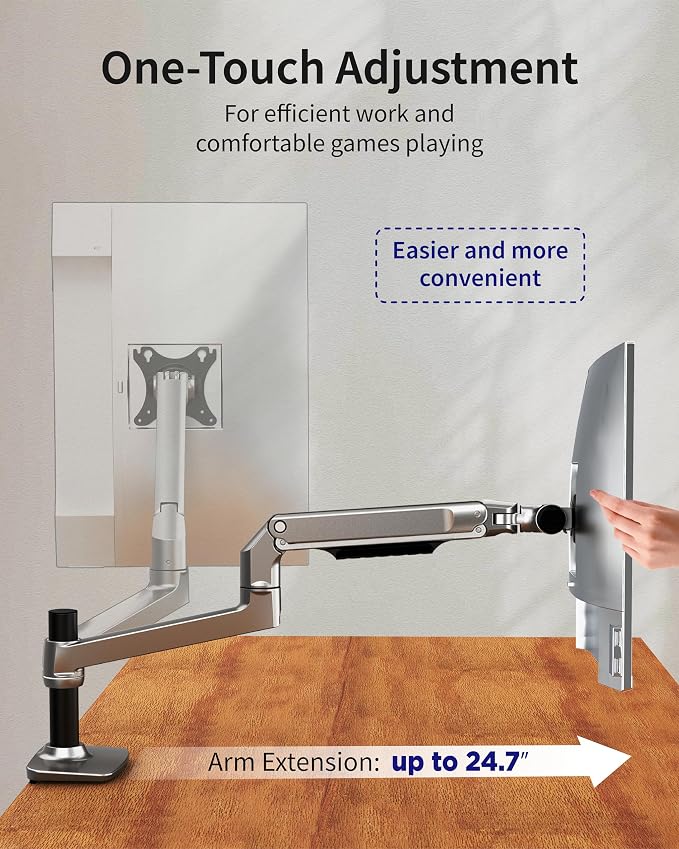 Single Monitor Arm Desk Mount, Holds Screens up to 40 Inches and 25 lbs - Image 6