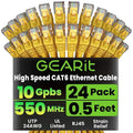 GearIT Cat 6 Ethernet Cable Cat6 Network Patch, Snagless Cord, Internet by GEARit